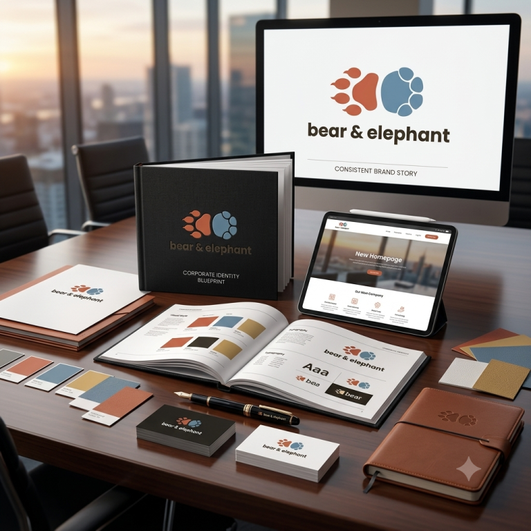 Brand Design und Markenstrategie Entwicklung bear & elephant Brand Design und Markenstrategie Entwicklung bear & elephant